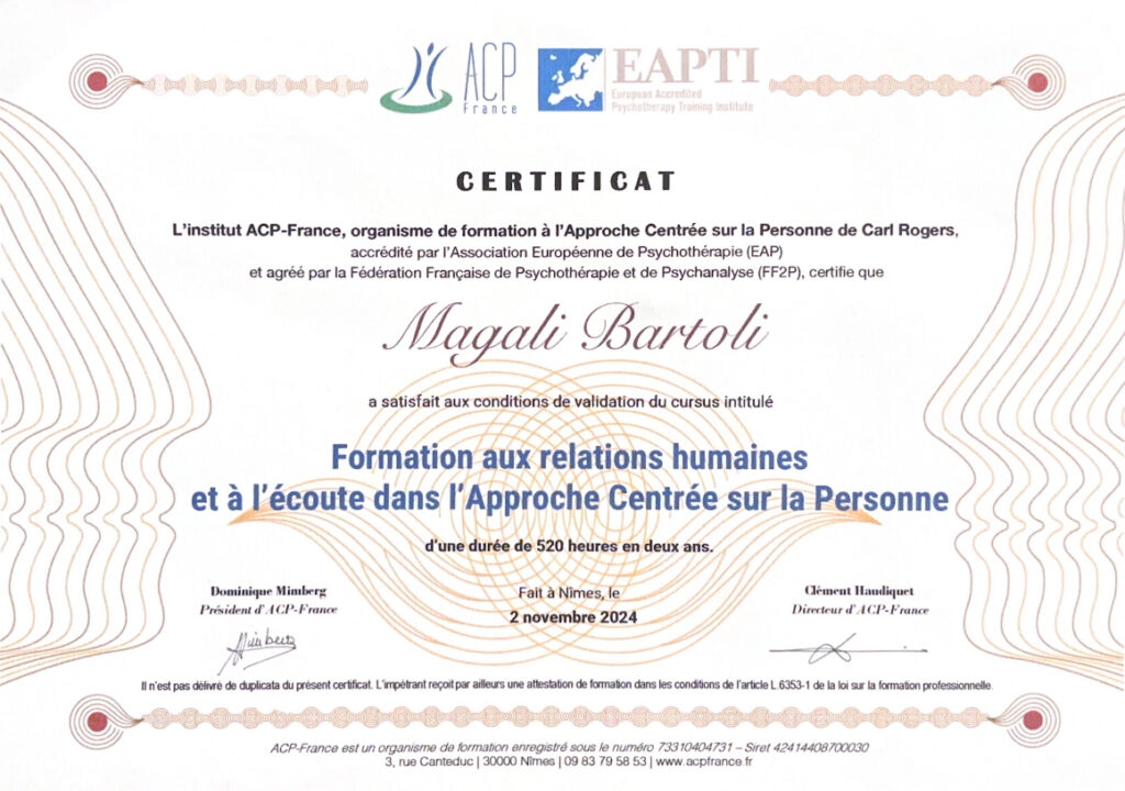 diplôme formation aux relations humaines